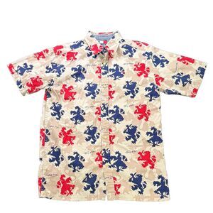 Tommy Hilfiger Men's Camo Lion Crest Button-Up Shirt  Sz Large, 100% Cotton